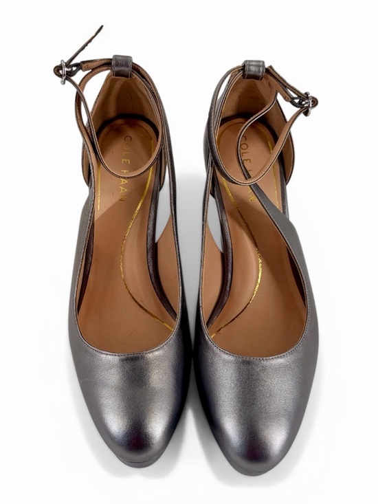 Cole Haan Shoes - Cole Haan Grand OS Metallic Leather Heels Womens 8.5B Pewter Wedding Season